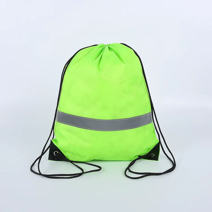 Nylon Color Portable Sports Bag Thicken Drawstring Belt Riding Backpack Gym Drawstring Shoes Bag Clothes Backpacks Waterproof