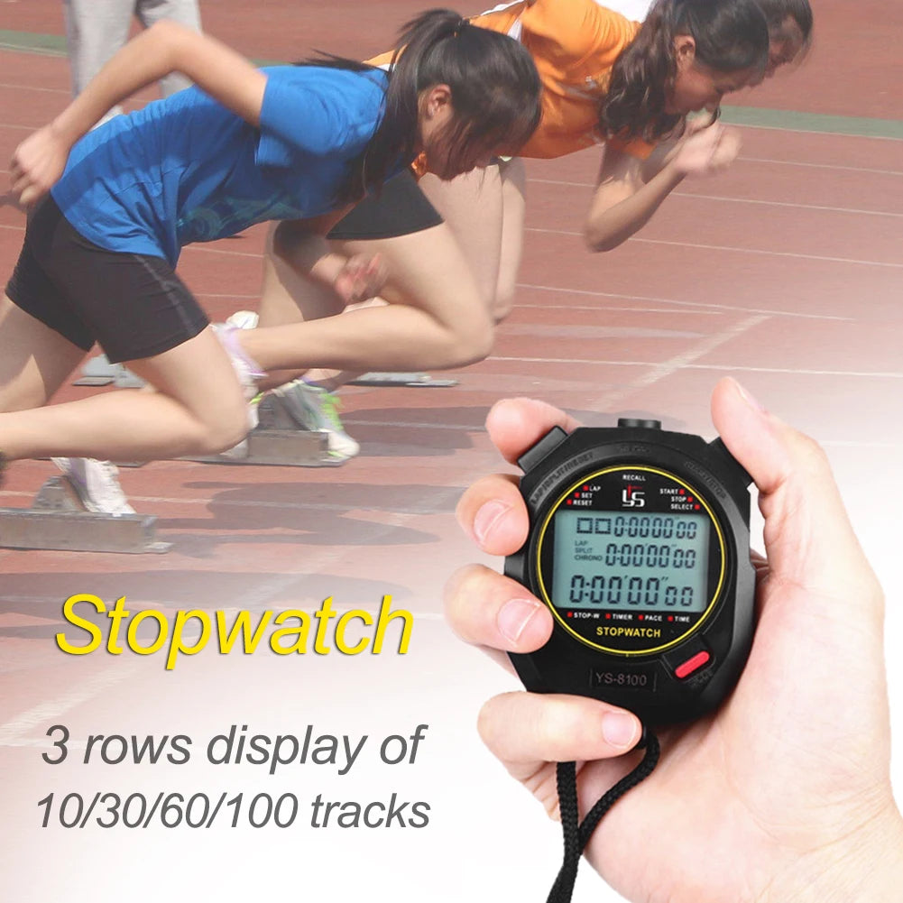 Professional Handheld Digital Stopwatch Timer Outdoor Sports Training Timer Chronograph Stop Watch 0.01S Precision Timer Tools