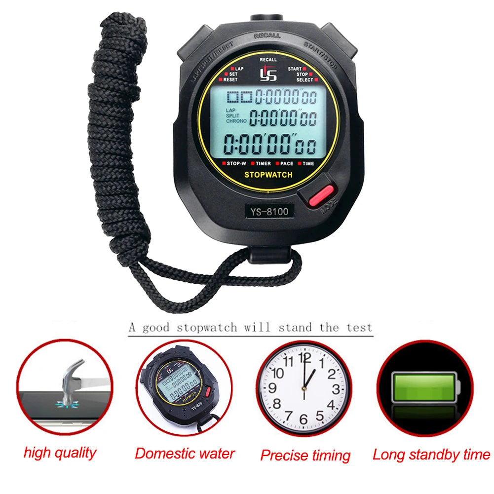 Professional Handheld Digital Stopwatch Timer Outdoor Sports Training Timer Chronograph Stop Watch 0.01S Precision Timer Tools