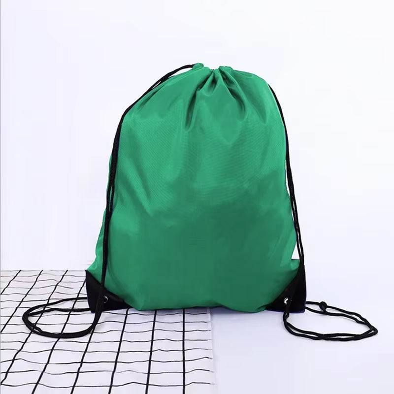 Nylon Color Portable Sports Bag Thicken Drawstring Belt Riding Backpack Gym Drawstring Shoes Bag Clothes Backpacks Waterproof