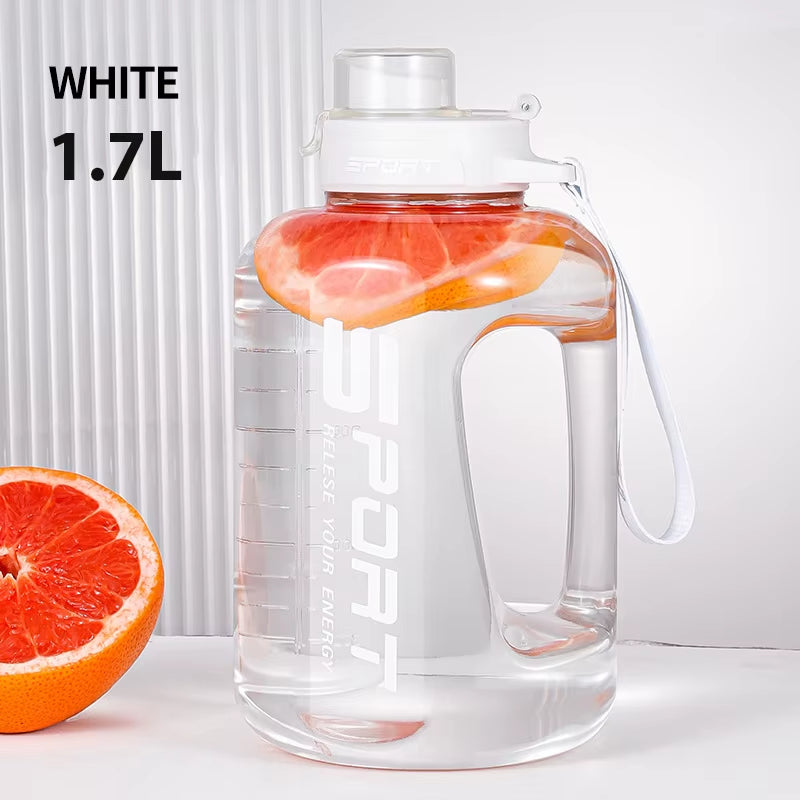 1700/2500Ml Sports Water Bottle Large Capacity Drinking Cup with Time Marker Portable Plastic Space Cup Gallon Bottle