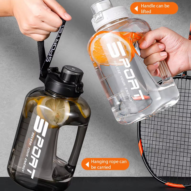 1700/2500Ml Sports Water Bottle Large Capacity Drinking Cup with Time Marker Portable Plastic Space Cup Gallon Bottle