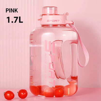 1700/2500Ml Sports Water Bottle Large Capacity Drinking Cup with Time Marker Portable Plastic Space Cup Gallon Bottle