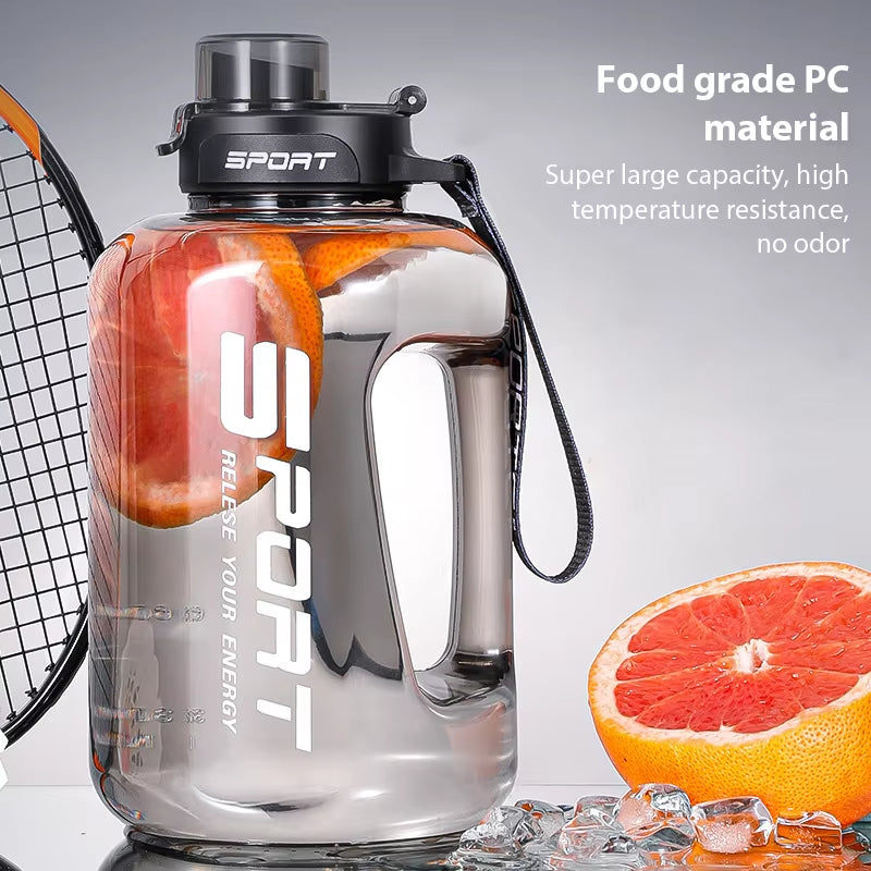 1700/2500Ml Sports Water Bottle Large Capacity Drinking Cup with Time Marker Portable Plastic Space Cup Gallon Bottle