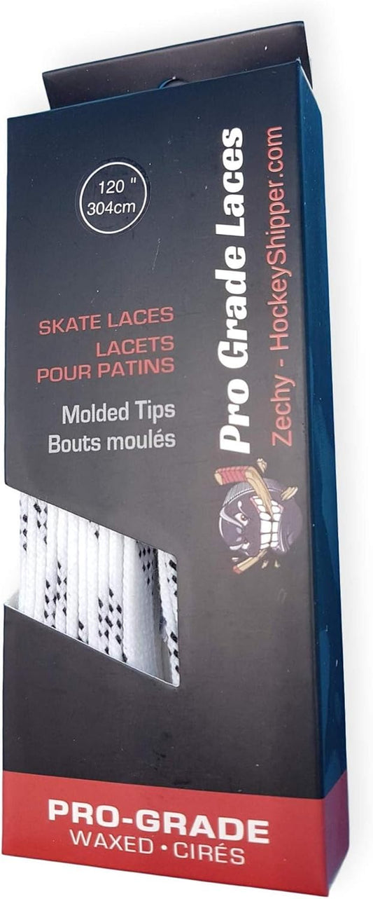 Hockey Laces Waxed - Made for Skates - Ice Hockey, Roller Skates - One Pair - Sizes (72, 84, 96, 108, 120, 130)